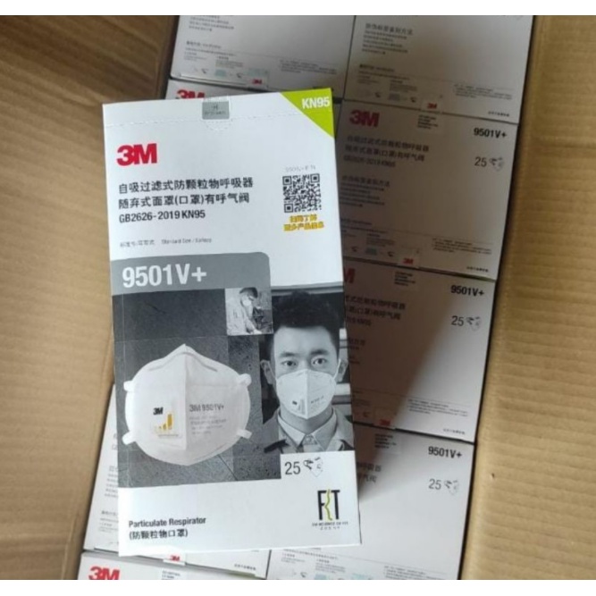 TERMMURAH!!! Masker 3M 9501V+ 100% Original  isi [25 MASKER]