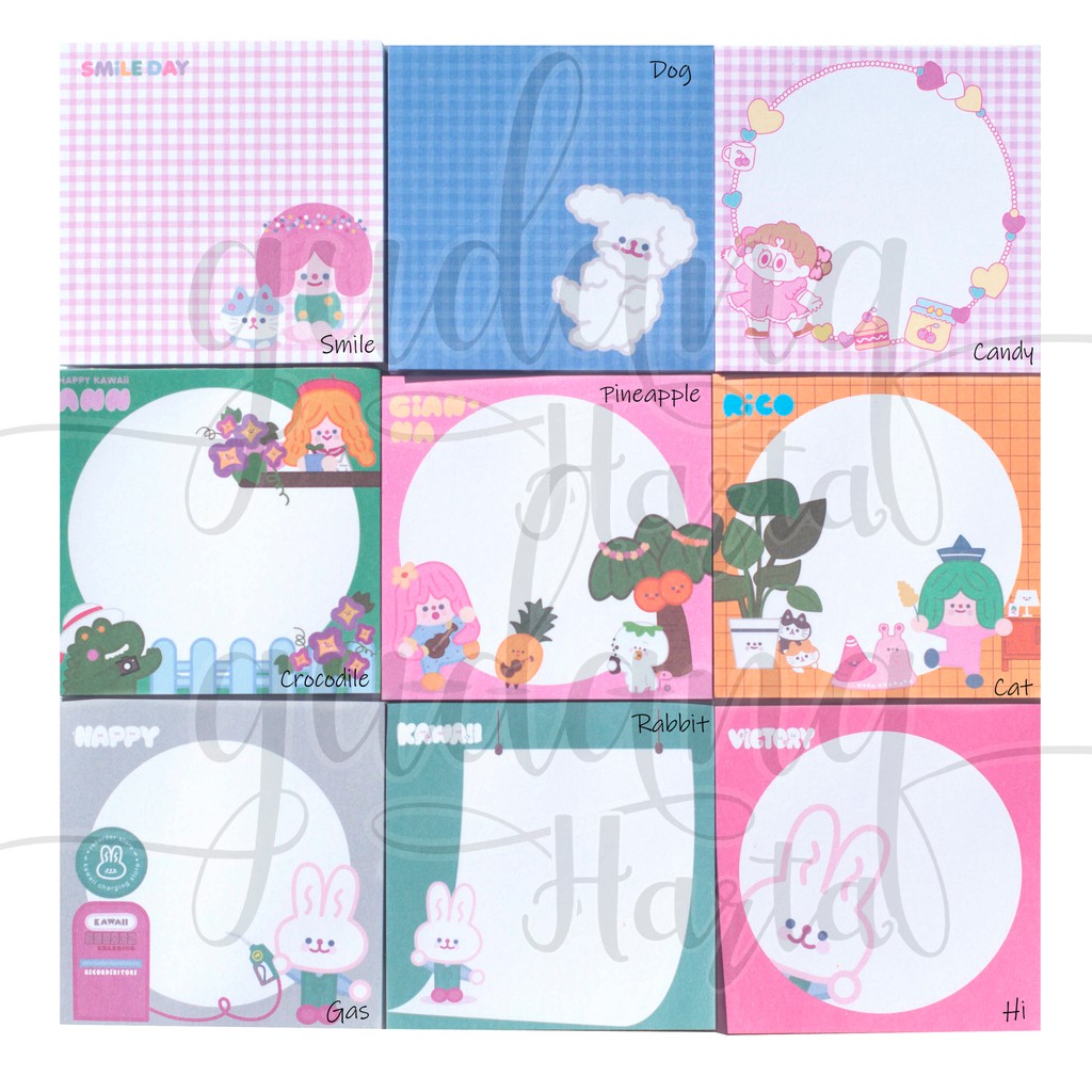 Memopad Kelinci Kartun Lucu Unik Notes DIY Memo Note Scrapbook GH 301016