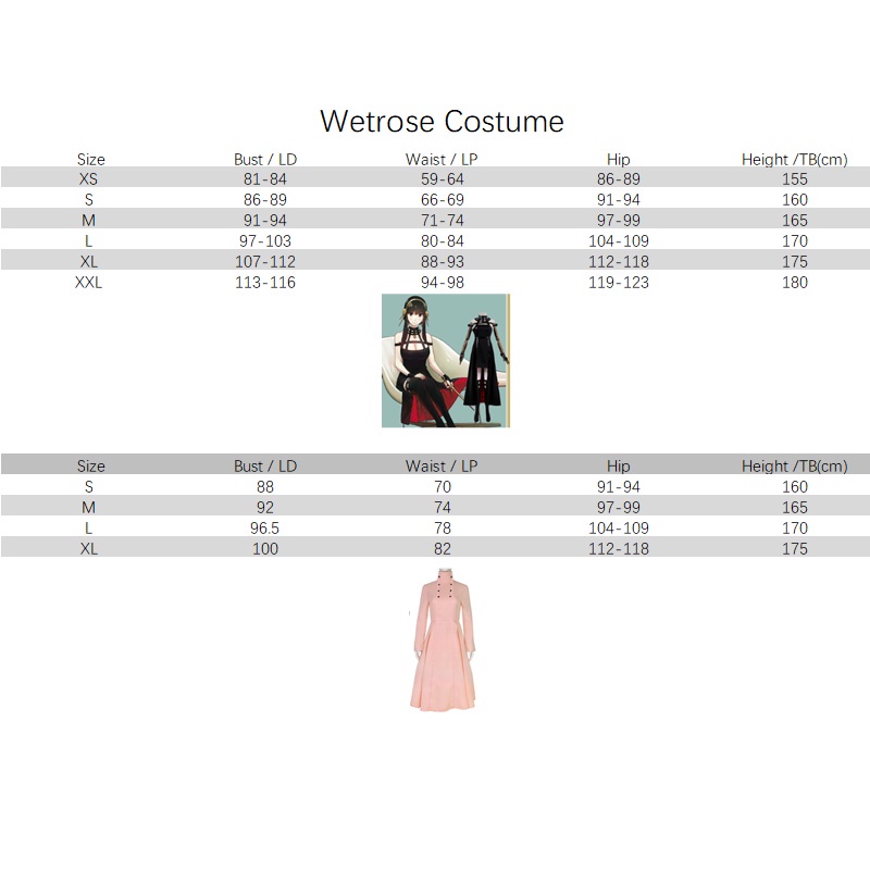 【Wetrose】Ready Stock Spy Family Cosplay Costume Yor Forger Ipara Princess Thorn Princess Dress Set Anime Manga, Yor Weapon Tool, Yor Wig