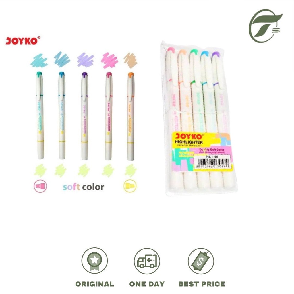 

HIGHLIGHTER HL-46 DOUBLE SOFT COLOR 5PCS/PACK JOYKO