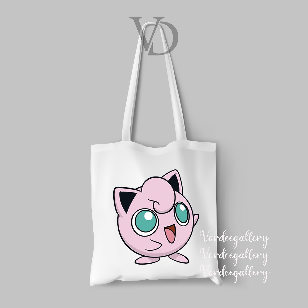 TOTE BAG BAHAN KANVAS pokemon / totebag anime jepang japan pikatchu / TAS BELANJA KEKINIAN