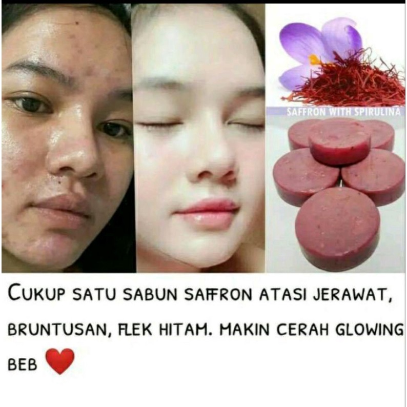 [BPOM] GLOWING SABUN SAFFRON USERATU PEMUTIH WAJAH ALAMI ANTI JERAWAT