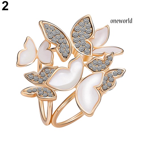 OW@ Women Butterfly Cluster Rhinestone Circles Scarf Clip Crystal Wedding Brooch Pin