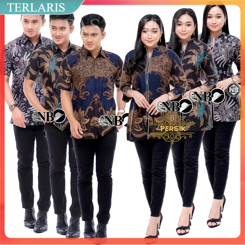 [ANS BATIK] Maura Couple - Sania Ruffle Batik Couple Ori Ndoro Jowi Garansi Termurah Shopee