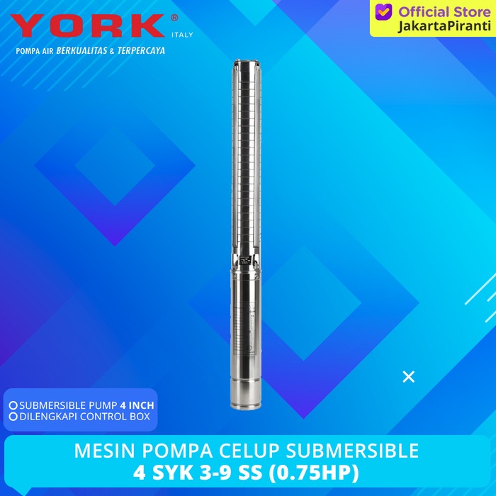 MESIN POMPA SATELIT SIBEL YORK 0.75HP 9SS STAINLESS (SUBMERSIBLE PUMP)