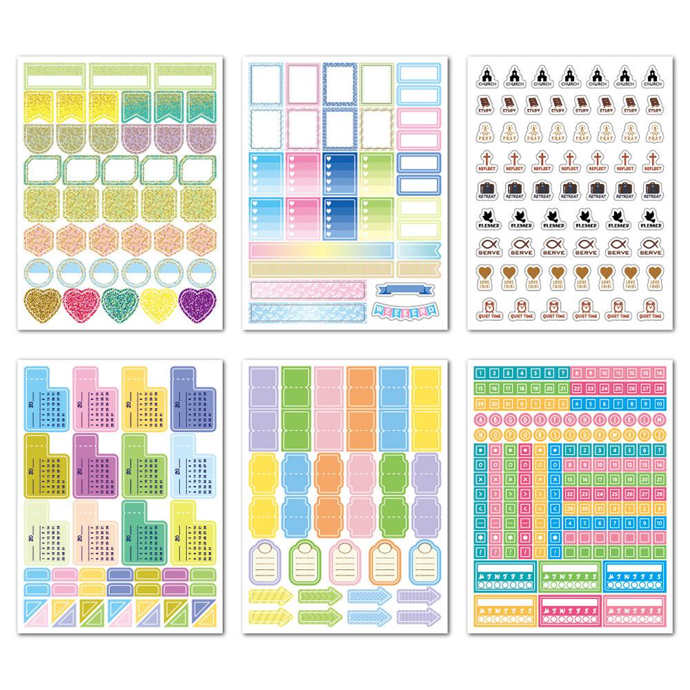 [Elegan] Stiker Planner Stiker Paket Dekorasi Dtickers Jurnal Aksesoris Kalender Planner365