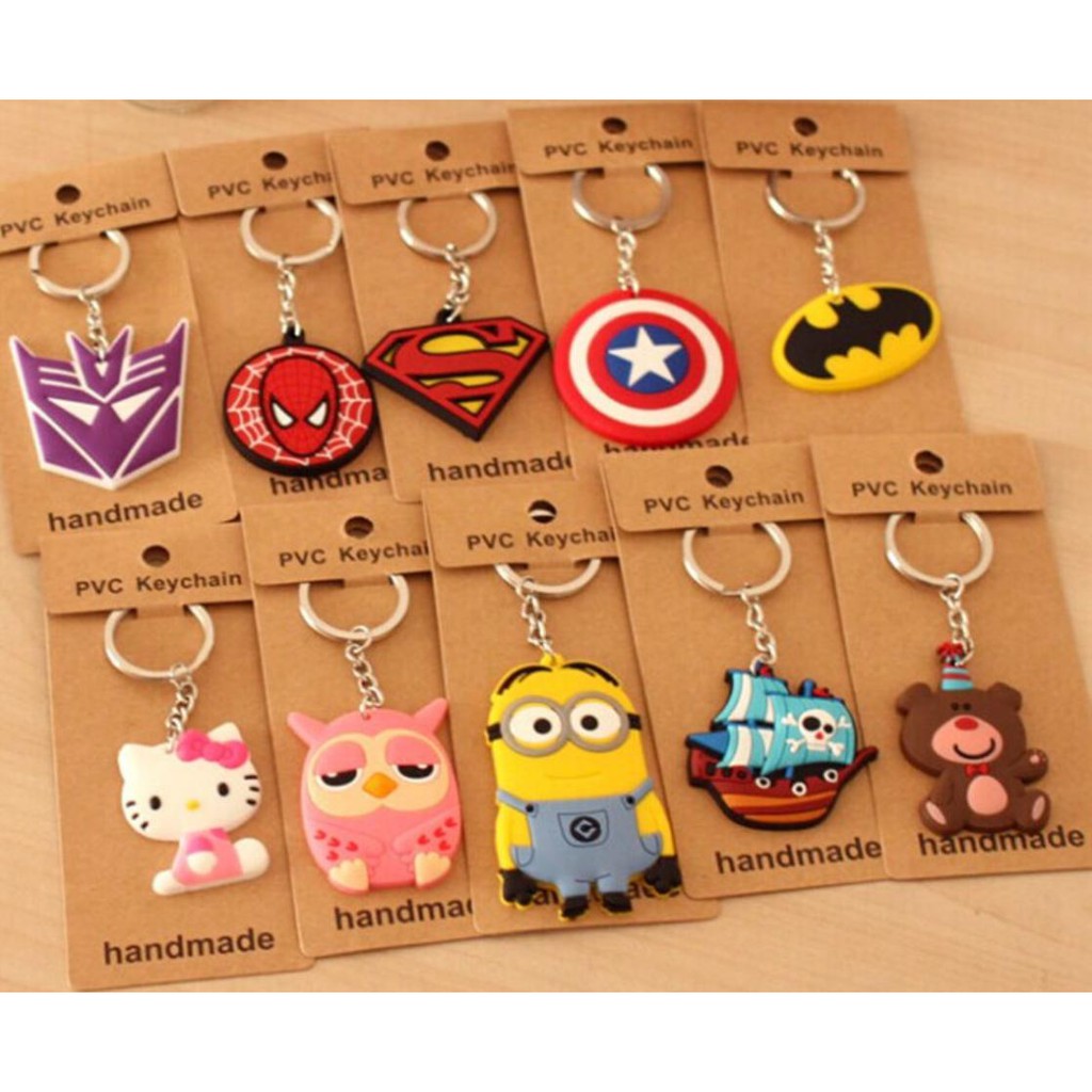 pvc keychain gantungan kunci unik lucu karakter anime kartun manga superhero cartoon jepang japan