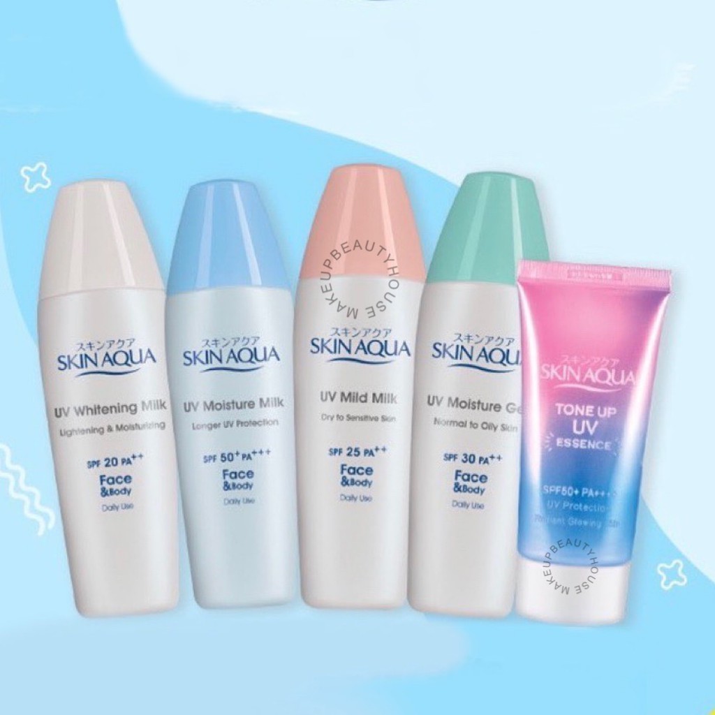 (INEED) SKIN AQUA Sunscreen Series 40gr (Moisture Milk/ Moisture Gel/ Whitening Milk/ Mild Milk)