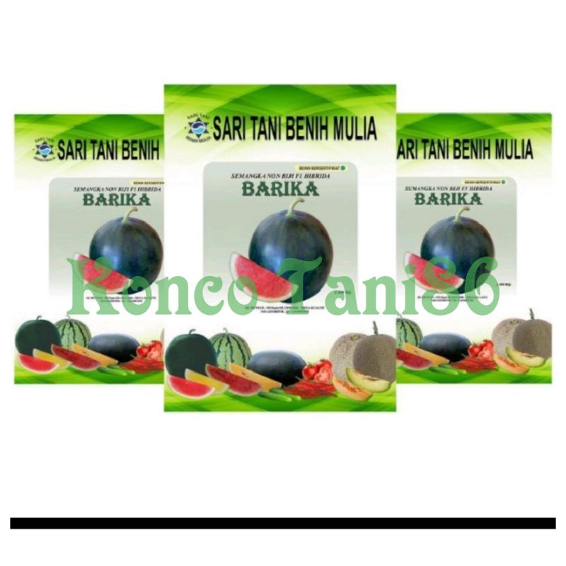 Benih bibit Semangka Barika Non Biji Bulat 20gr - Cap Sari tani benih