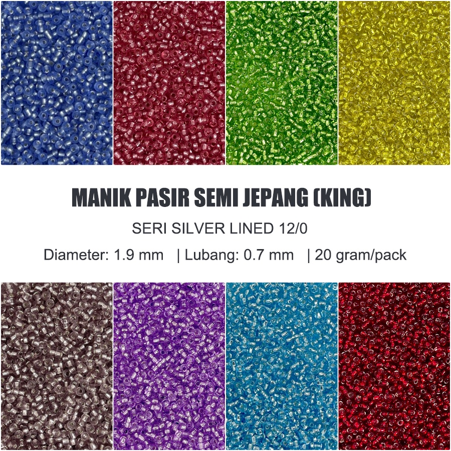 20 gr Manik Mote Pasir Semi Jepang 12/0  [Silver Lined]