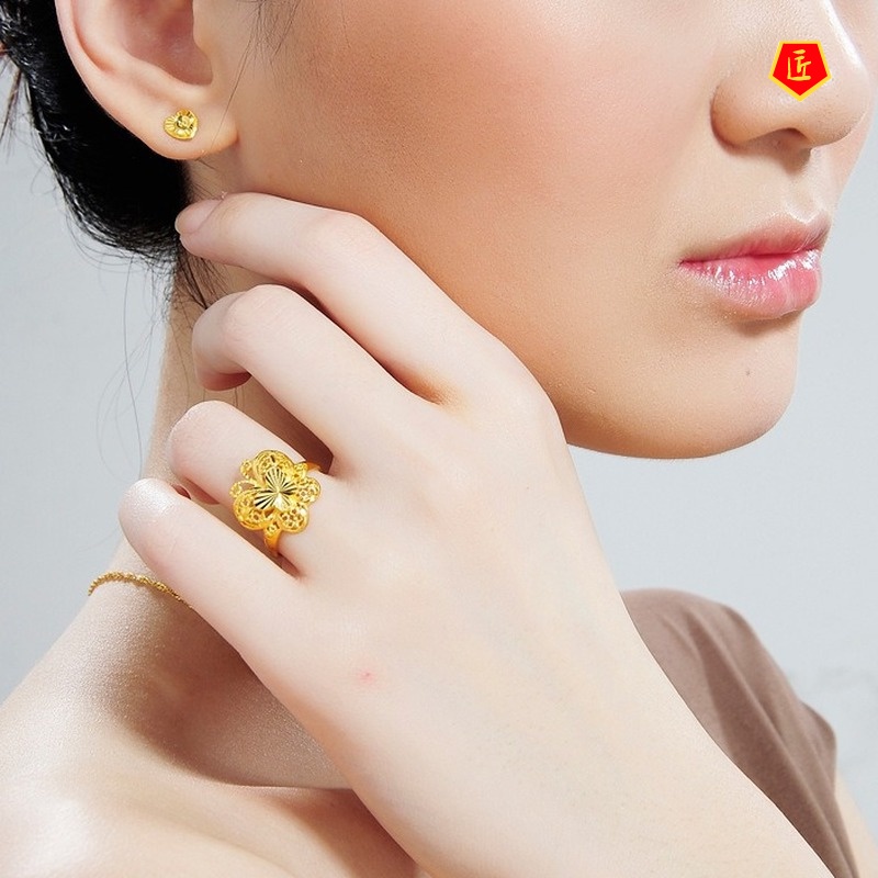 [Ready Stock]Women's Golden Butterfly Ring Korean Fashion