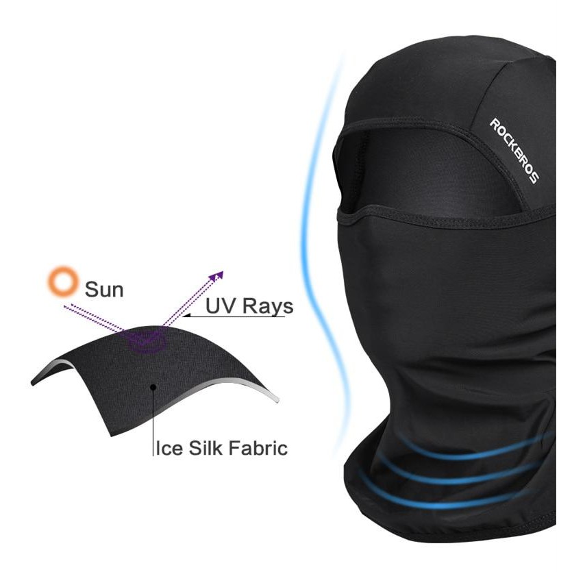 Masker Balaclava Rockbros Halus Lembut Sepeda Motor Anti UV