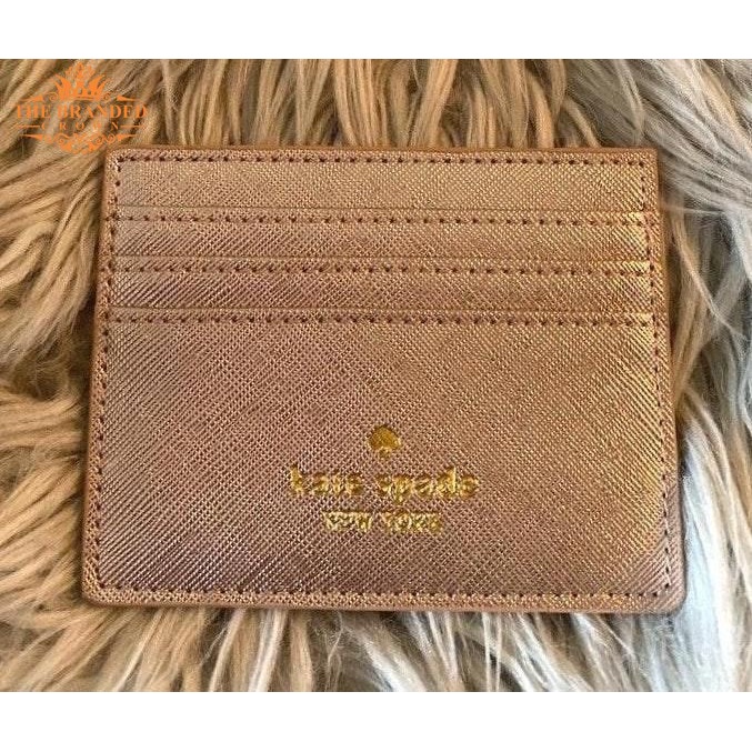 

Kate Spade Greta Court Graham Rose Gold Glitter Card Holder Walle