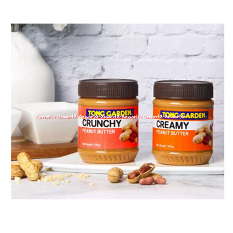 Tong Garden Crunchy Creamy Peanut Butter 340gr Selai Kacang Krim Kriuk Jar Jam