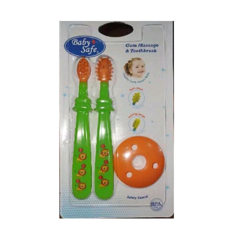 Babysafe Teether Brush Gigitan Model Sikat Gigi Gum Massage T