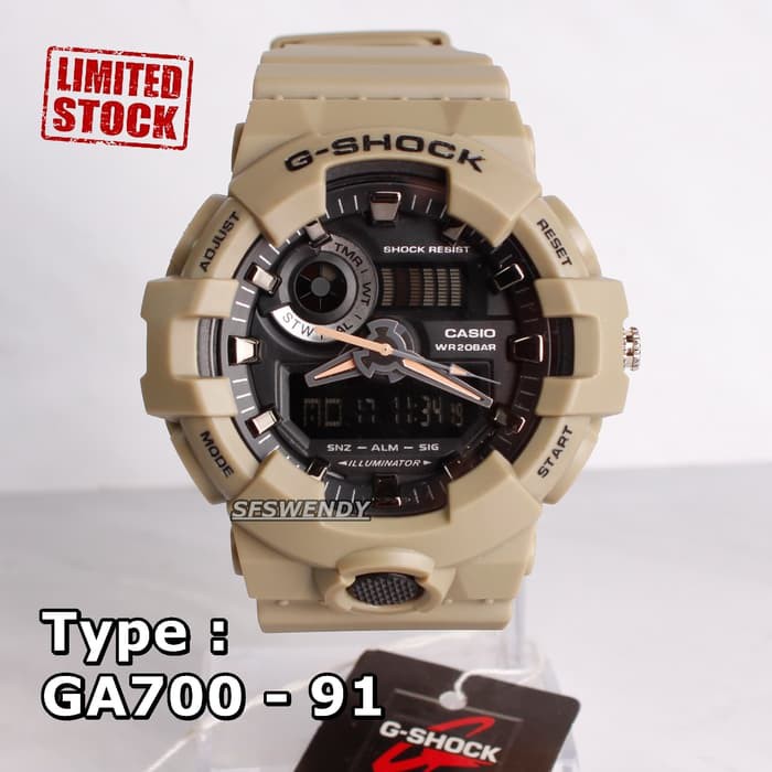 TERBARU  Jam tangan G Shock GA-700 Cream army Digital pria & anak