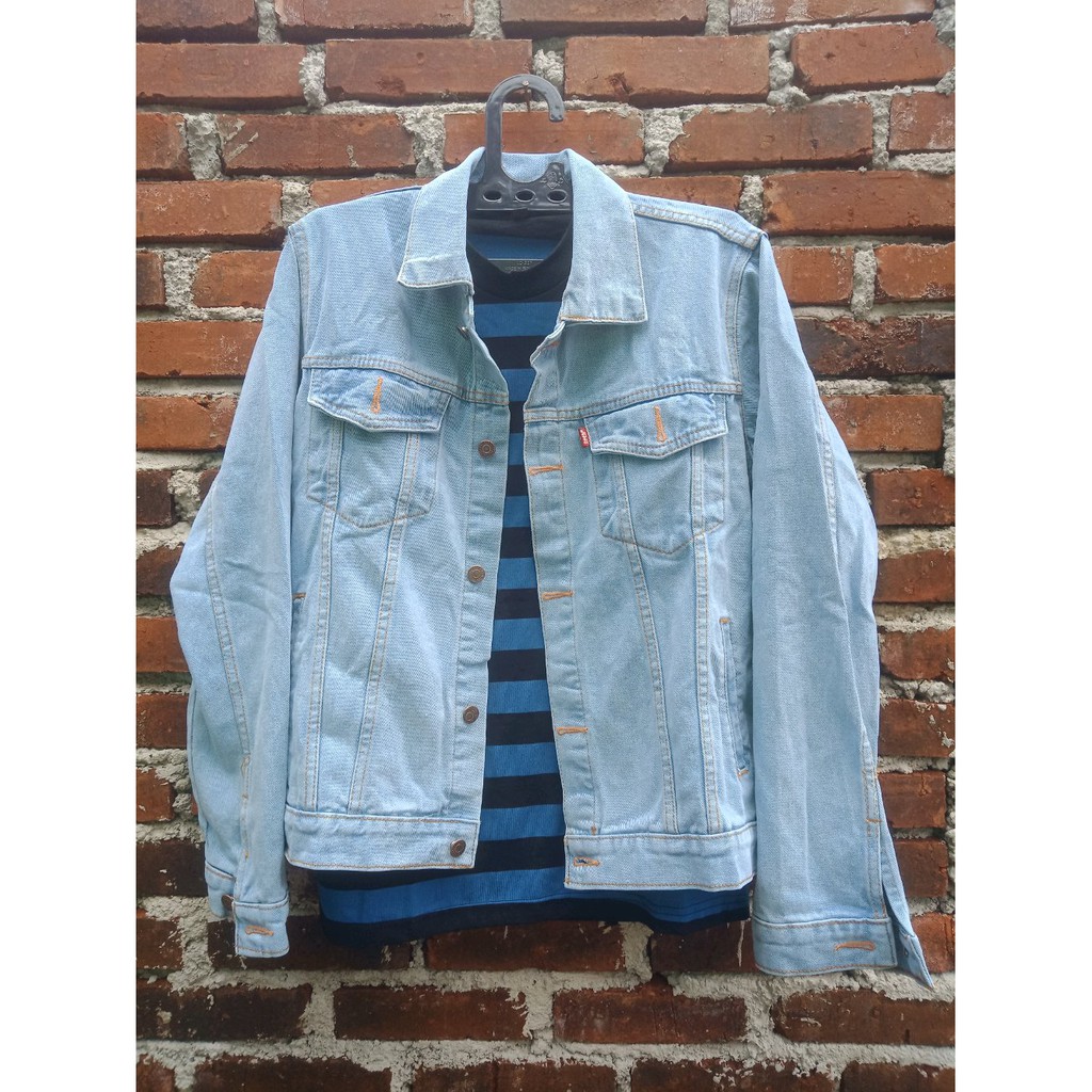 TERLARIS Jaket Jeans Pria Biru Muda - Biru Pudar - Biru Langit - Bioblitz - denim jeans - Trucker j