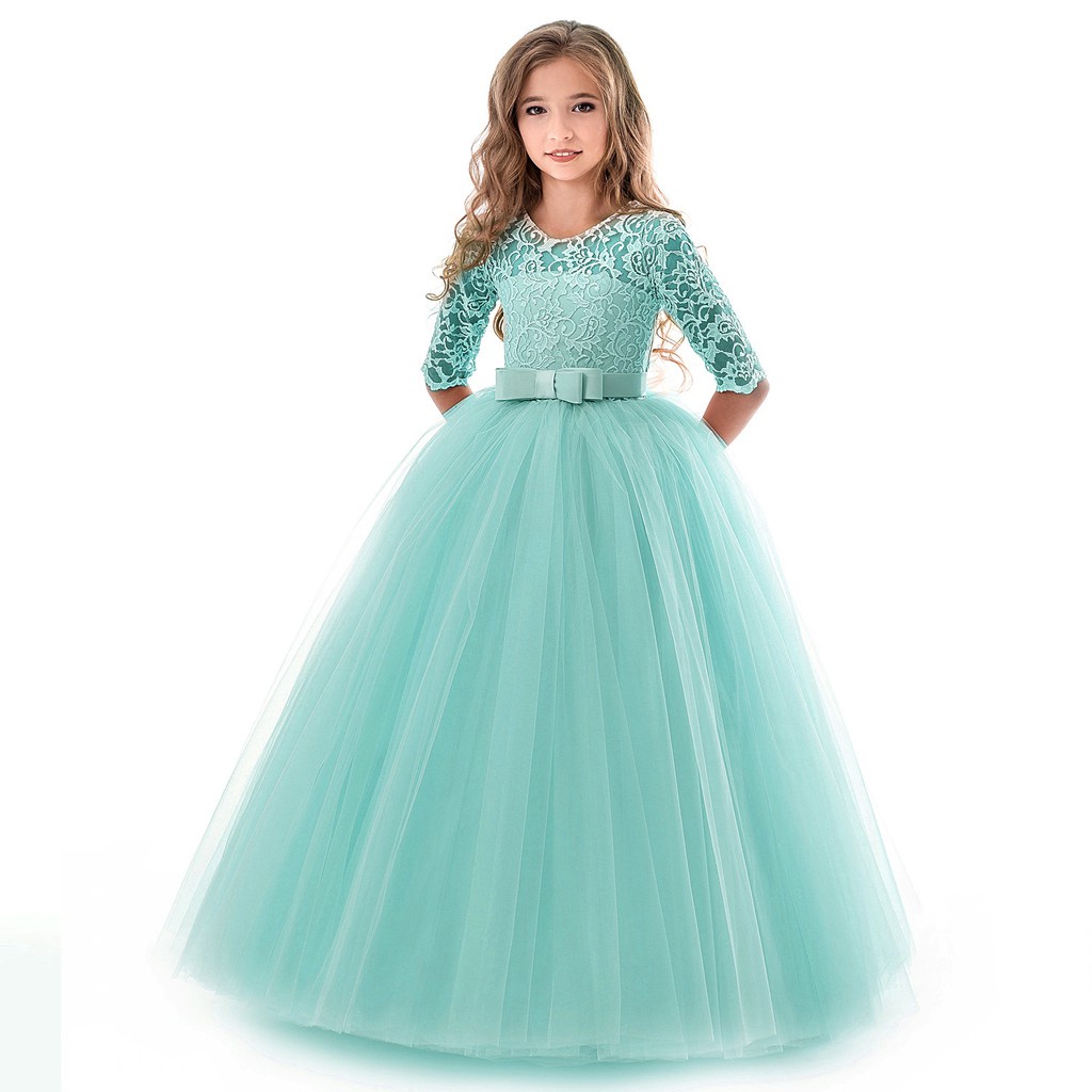 Flower Girl Dresses Pernikahan Tulle Panjang Putri Fancy Anak Gaun Formal Gaun Bayi Anak-anak