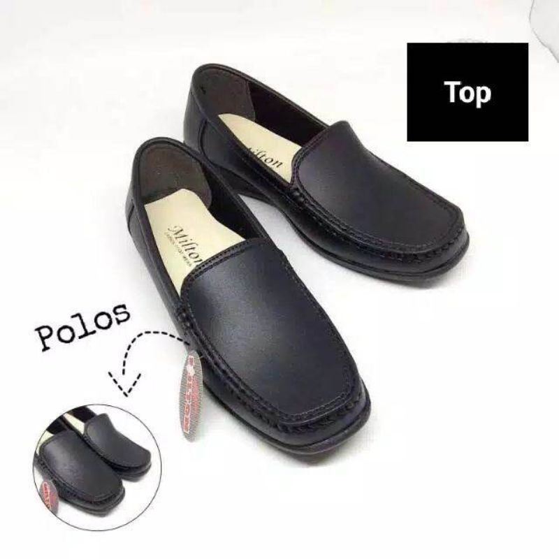 Sepatu Pantofel Wanita Formal Perawat Dan Kantoran Warna Putih/Hitam Milton MM 319