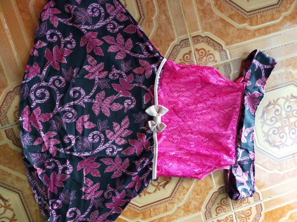 Ncr - Kebaya Batik Modern Anak 3-5 Th Dress Batik Casual Cecilia & Setelan Rok Pepplum Kids