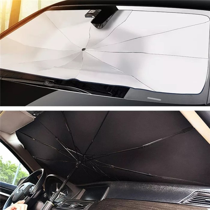 Payung Lipat Sun Shield Pelindung Sinar UV Umbrella Matahari Kaca Depan Mobil