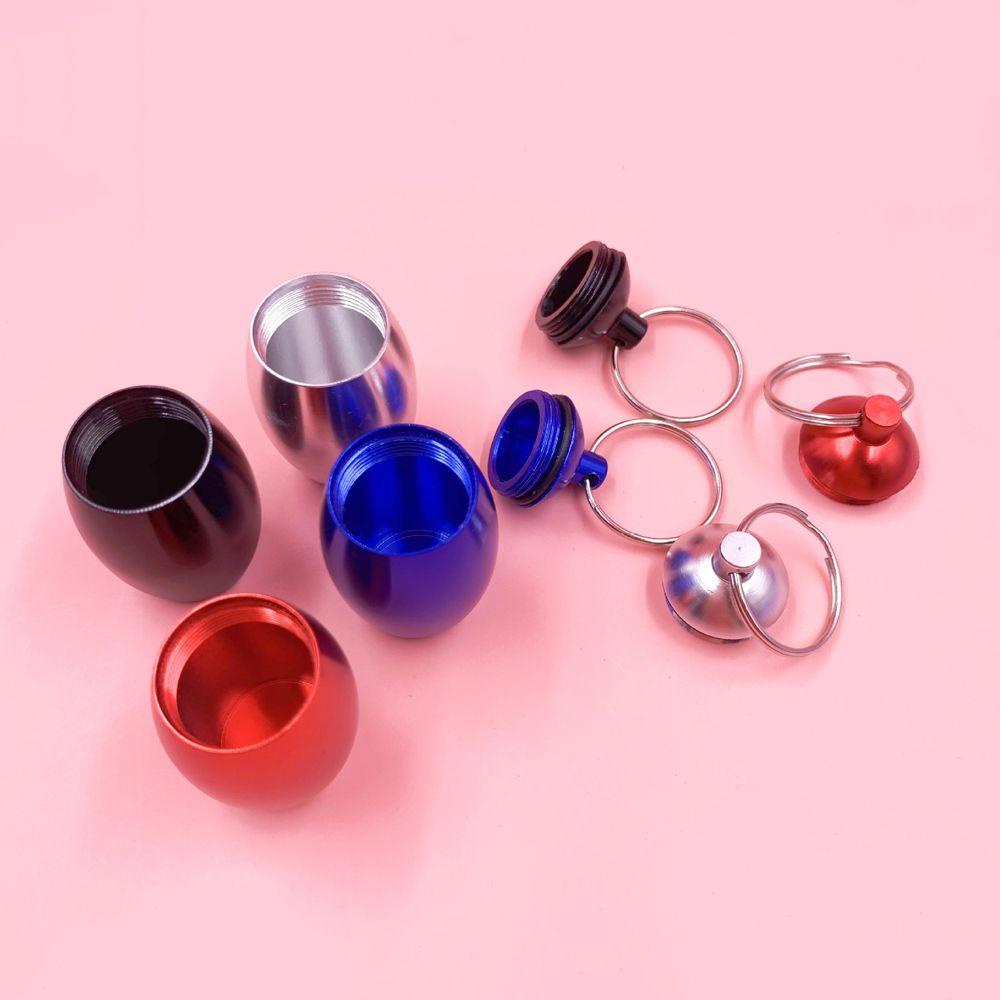 Agustina Aluminium Pill Box Travel Tahan Air Kotak Penyimpanan Pil Wadah Tablet Perawatan Sehat Kotak Penyumbat Telinga Gantungan Kunci