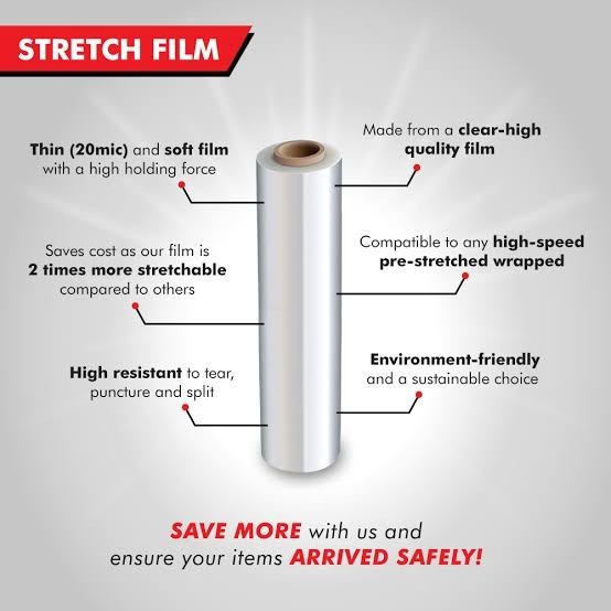 Plastik Wrap / Stretch Film 50cm x 150m - Wrapping packing Bening