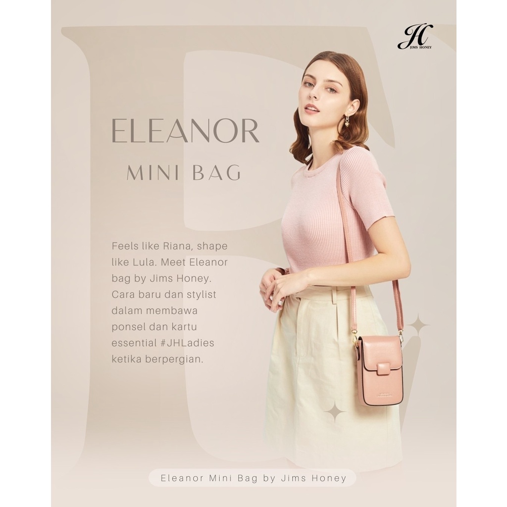 Jims honey Tas Selempang Sling Bag Tempat HP Remaja Cewek Wanita Import Mini Kecil Kekinian Terbaru Korea Eleanor Mini Bag