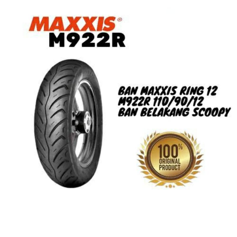 Ban Luar Belakang Maxxis 110/90-12 M922R Tubeless 1pcs Scoopy donat
