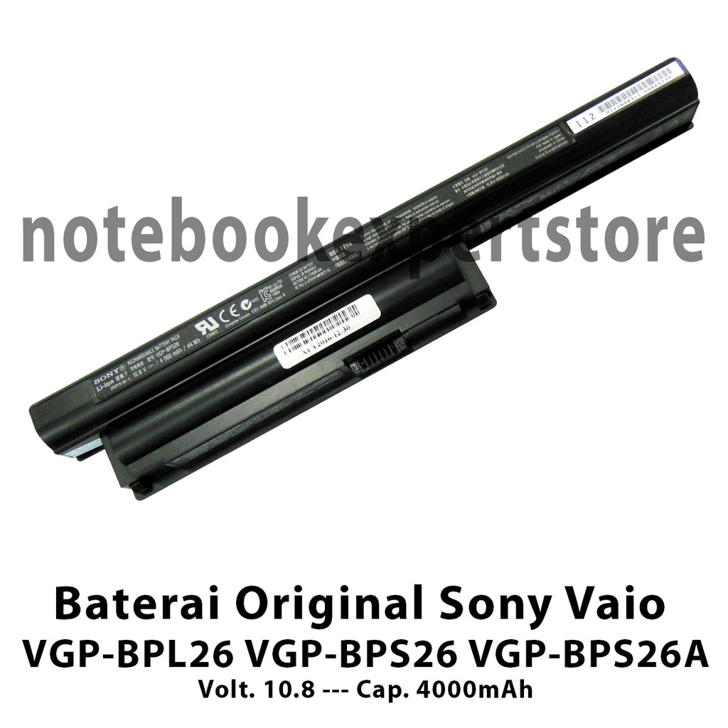 Baterai Sony Vaio Original VGP-BPL26, VGP-BPS26, VGP-BPS26, BPS 26