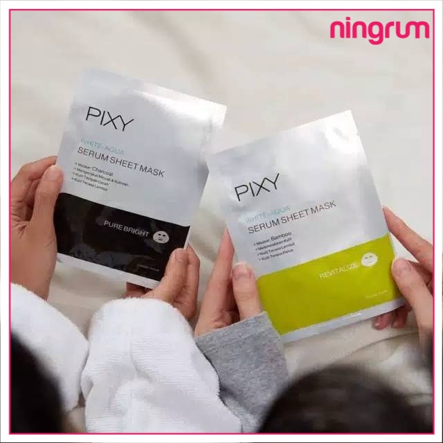 Ningrum Perawatan Masker Wajah Pixy White Aqua Serum Sheet Mask Pure Bright - 8041