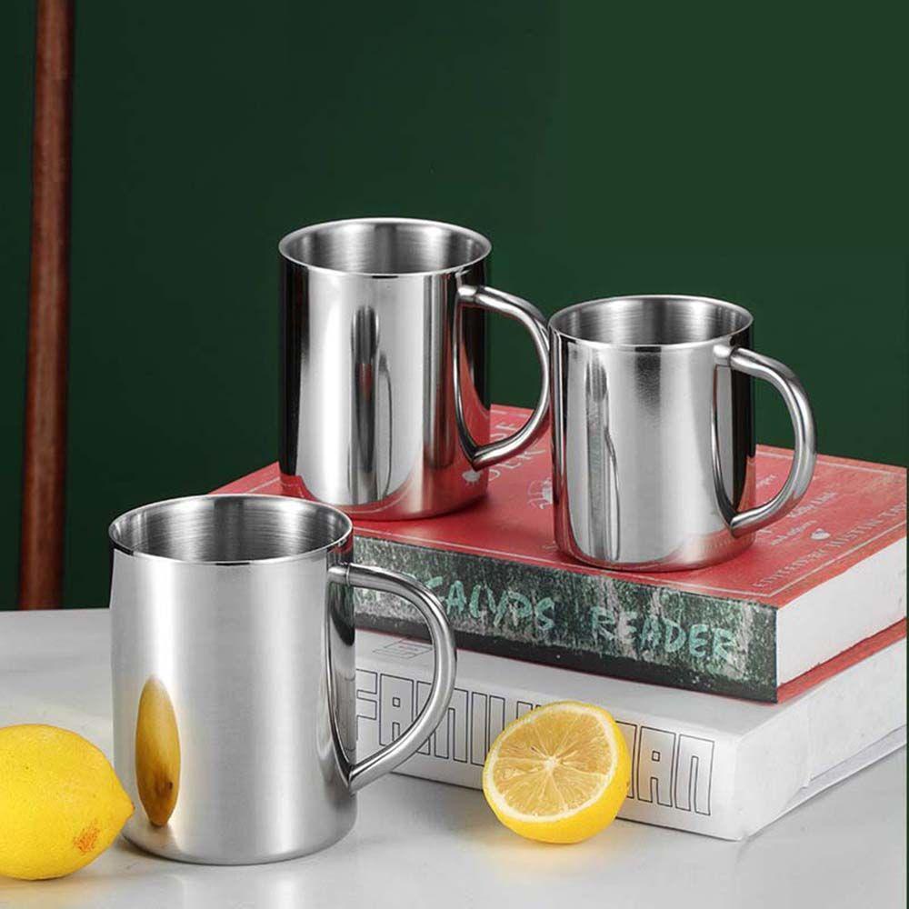 Lanfy Double Walled Cup Portable Menebal Untuk Kopi Teh Minuman Stainless Steel Insulated Mug Mug Mug