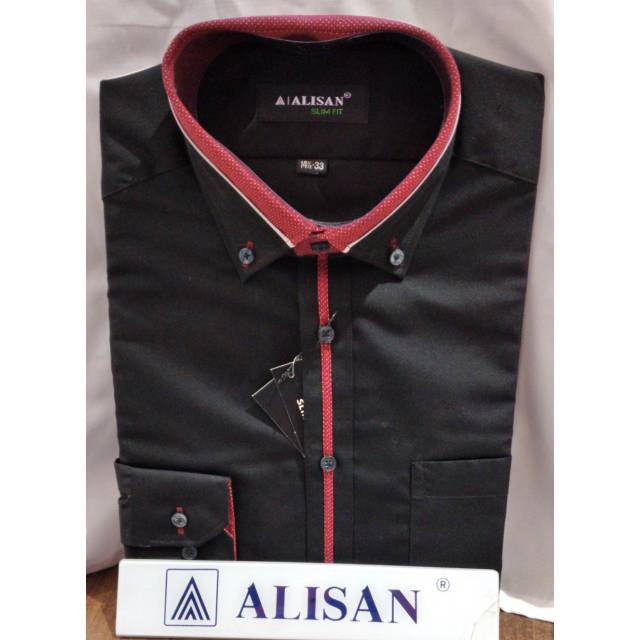 Kemeja polos kombinasi ALISAN Lengan panjang