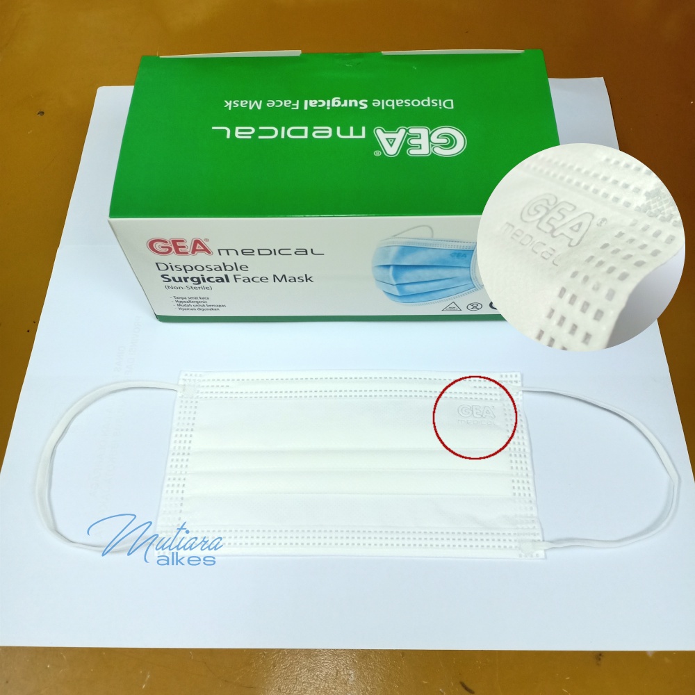 Masker GEA Medis - Surgical Face Mask Disposable GEA 3 Ply isi 50Pcs