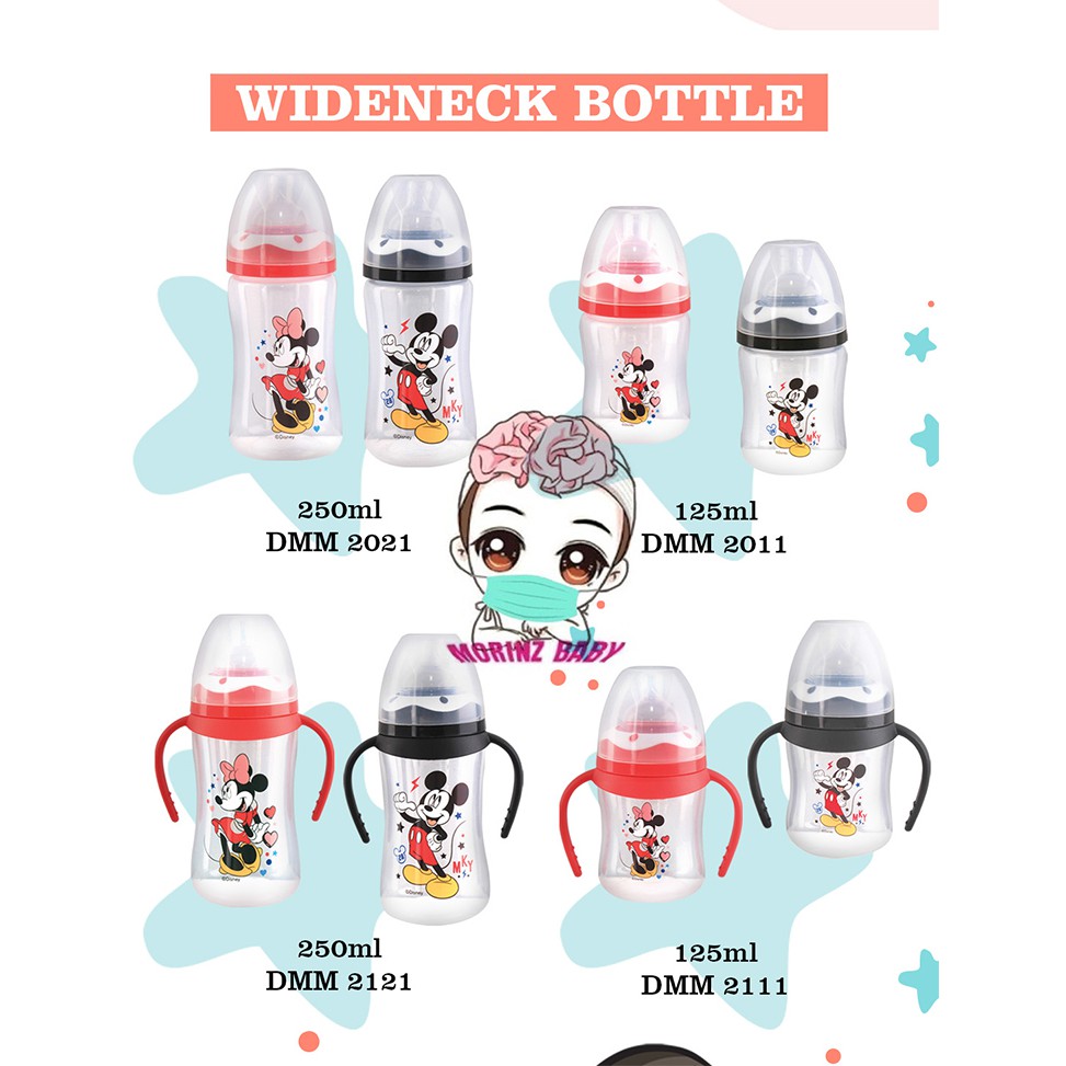 Morinz Lusty Bunny Disney Series  Slim / Wide Neck Botol Susu 125ml &amp; 250ml