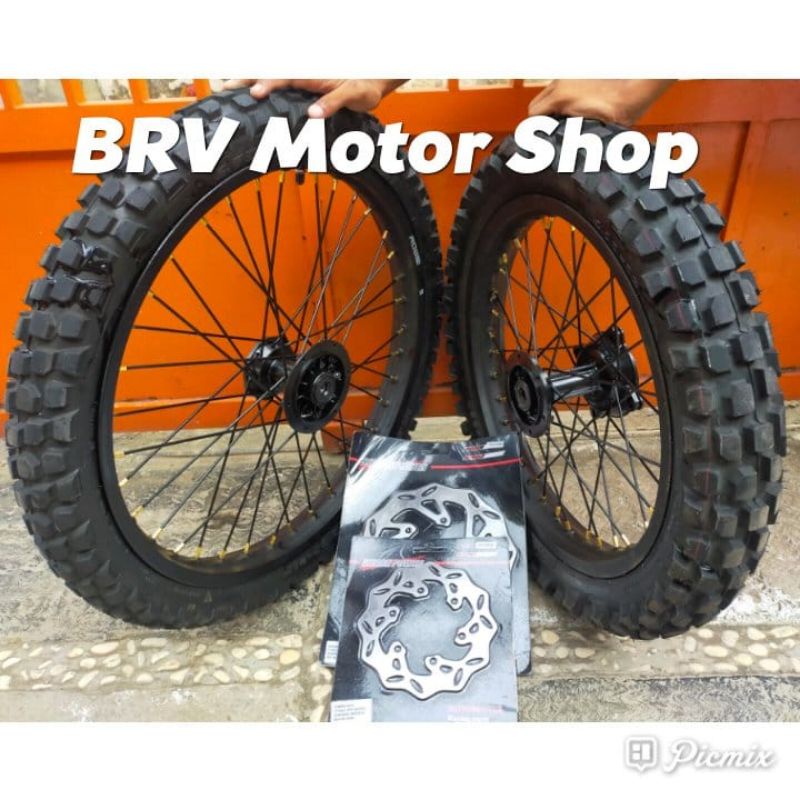 paket Murah KLX 18+21 - Velg Klx 18+21 fulll set lengkap ban siap pakai