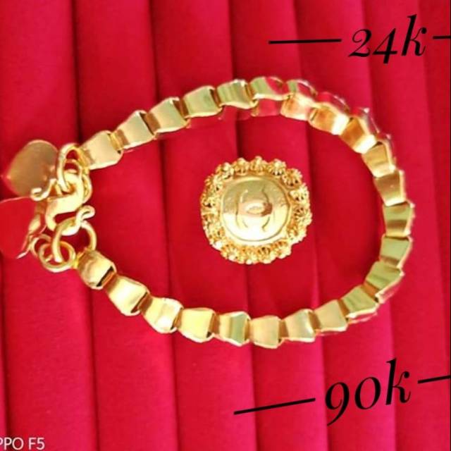 Gelang cincin lapis emas 24k terlaris 1304