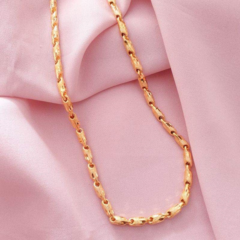 [NEW] Kalung super panjang model bambu ukir emas asli kadar 375 8K