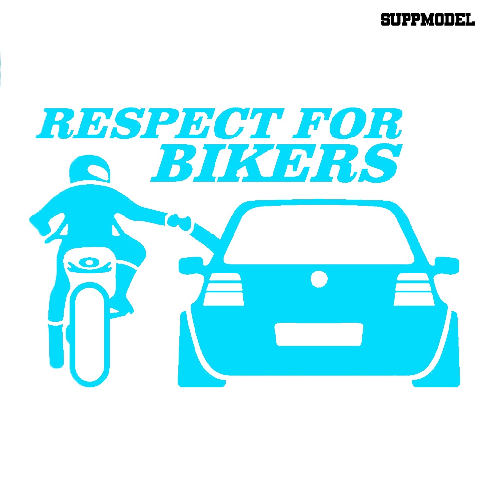 Stiker Reflektif Motif Tulisan Respect for Bikers Untuk Dekorasi Bodyjendela Mobil