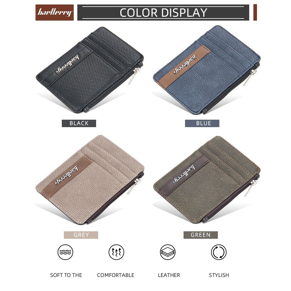 BAELLERRY D1861 Dompet Kartu Pria Bahan Kulit PU Leather Premium WATCHKITE WKOS