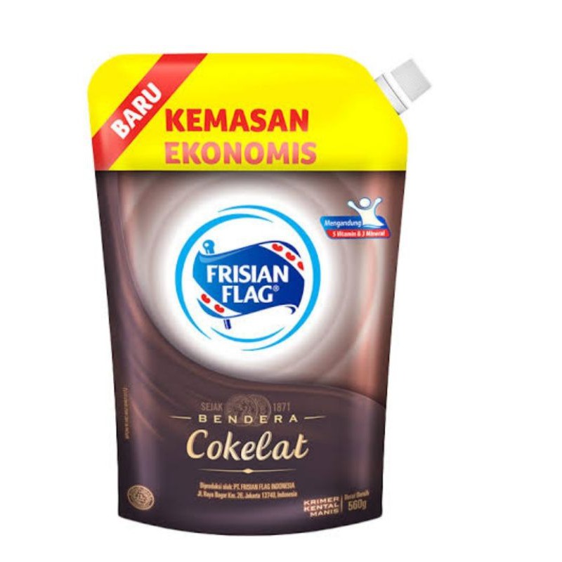 

susu kental manis coklat bendera frisian flag cokelat ekonomis 560 gr