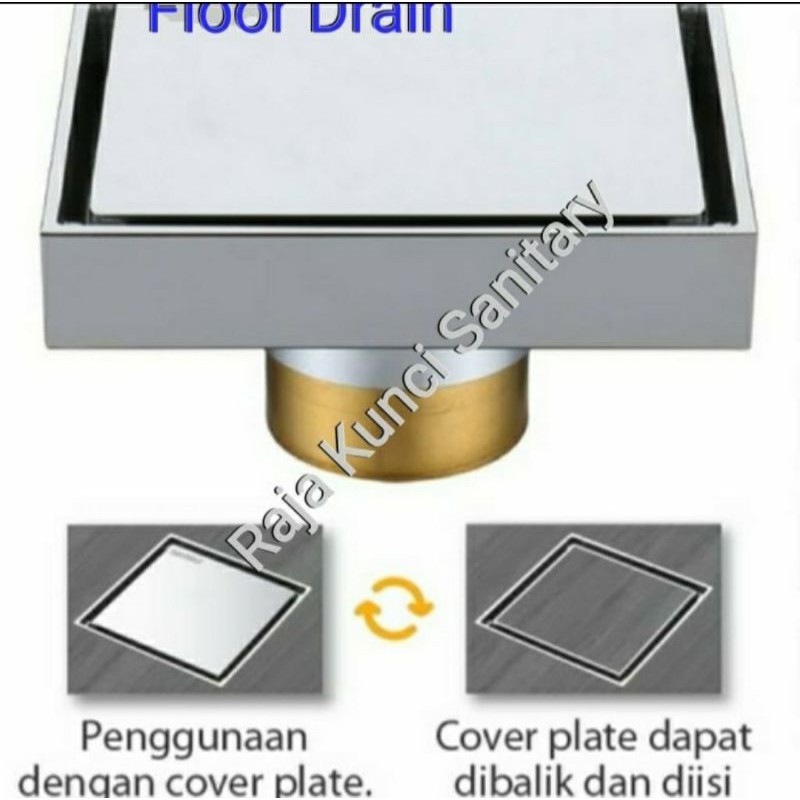 Smart Floor Drain Kuningqn Black/Hitam/Antik Brass(AB)/Chrome/Saringan Got Anti Bau/Anti Kecoa