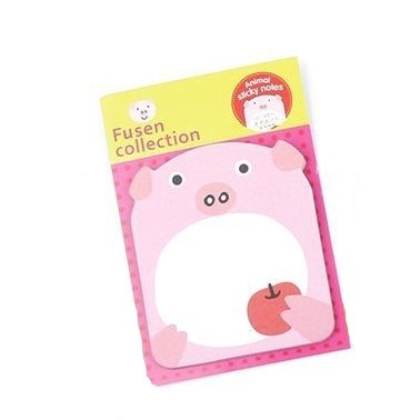 COD - S636 Tempelan Kertas Catatan Memo Note Karakter Animal Lucu Unik / Sticky Notes Karakter Animal-Pig
