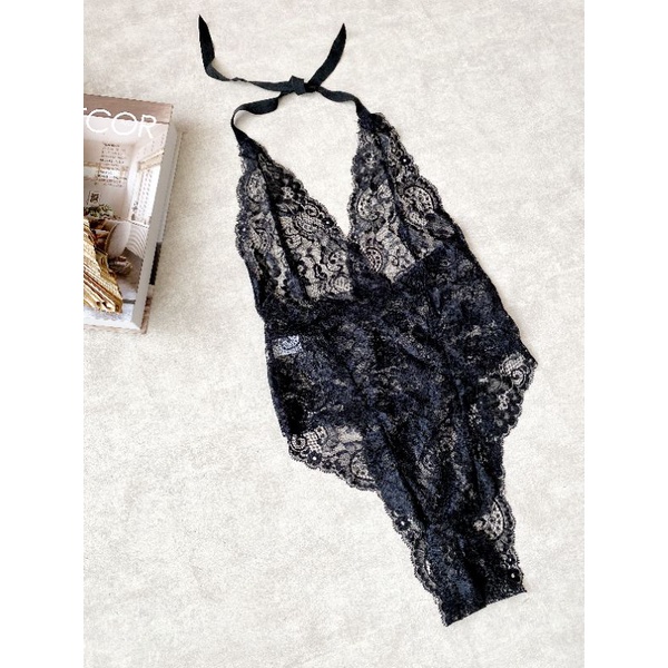 MAIA BODYSUIT Lingerie Wanita Sexy Baju Tidur Victoria Nipplets Bahan Lace Premium Quality