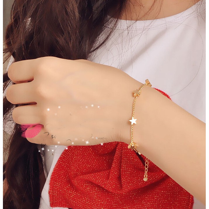 OILA gelang emas bintang hati/star of love and peach Heart Bracelet (3E1) JGE010