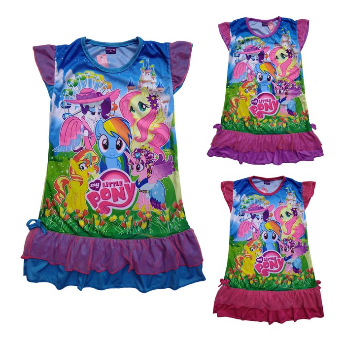 Atasan Anak - Pakaian Anak Perempuan - Dress Baju Kaos Atasan T-Shirt Daster Dress Anak Little Pony