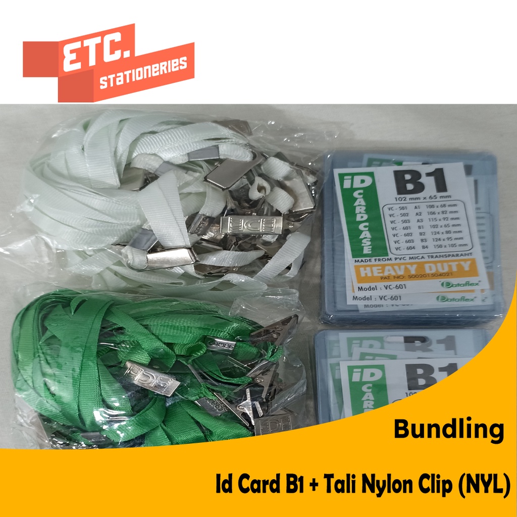 

Paket Bundling Id Card B1 + Tali Nylon Clip (NYL)