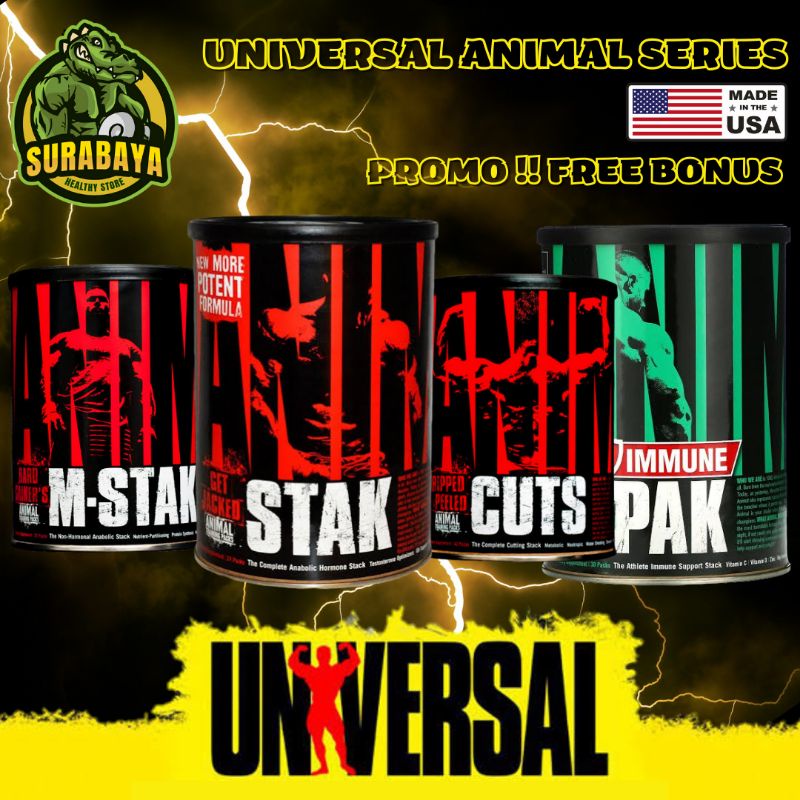 UNIVERSAL ANIMAL STAK 21 PACK NEW FORMULA M STACK MSTAK HARD GAINERS CUTS RIPPED IMMUNE PAK SUPLEMEN FITNESS TESTO TESTOSTERONE BOOSTER ON FITNES GYM