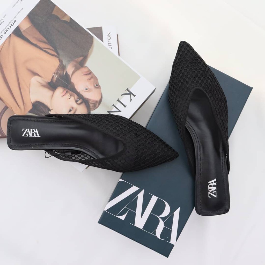 SEPATU WANITA ZS142 FLAT MESH MULES SHOES PREMIUM IMPORT