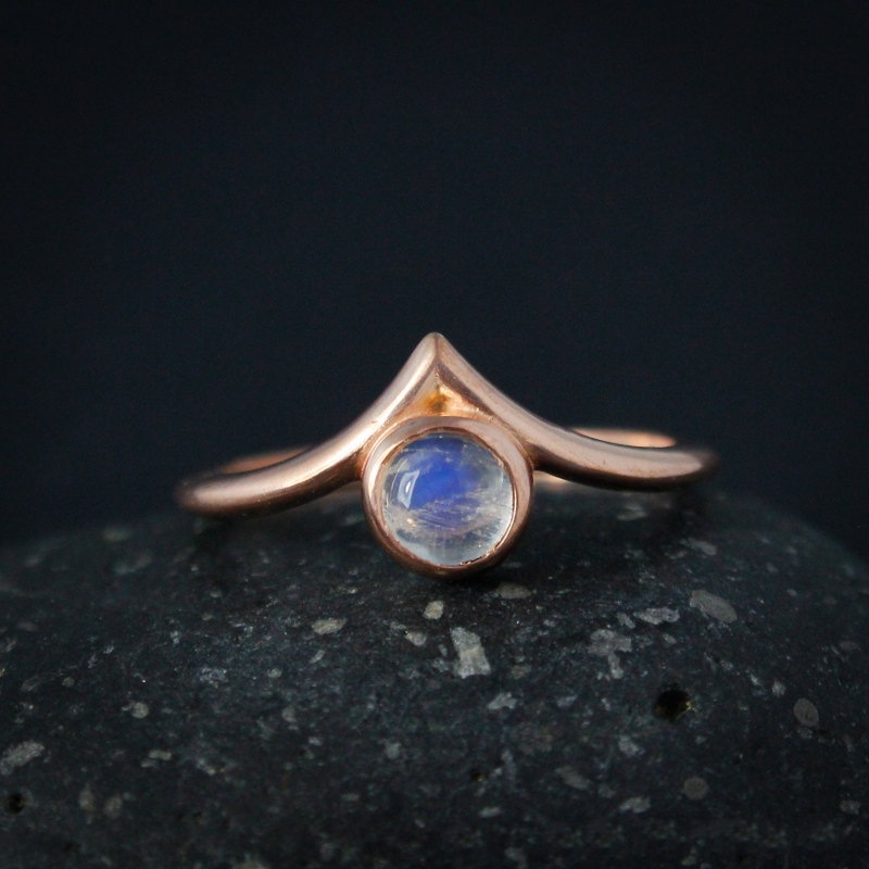 Cincin Bahan Sterling Silver 925 Hias Moonstone Untuk Wanita Jza005